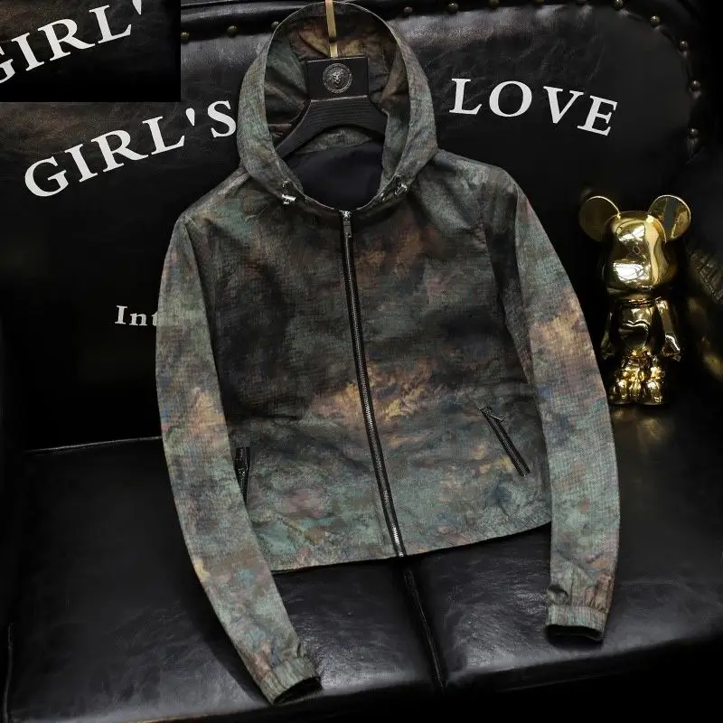 2025 Spring and Autumn Hooded Jacket Men's Casual Fashion Jacket New Clothes