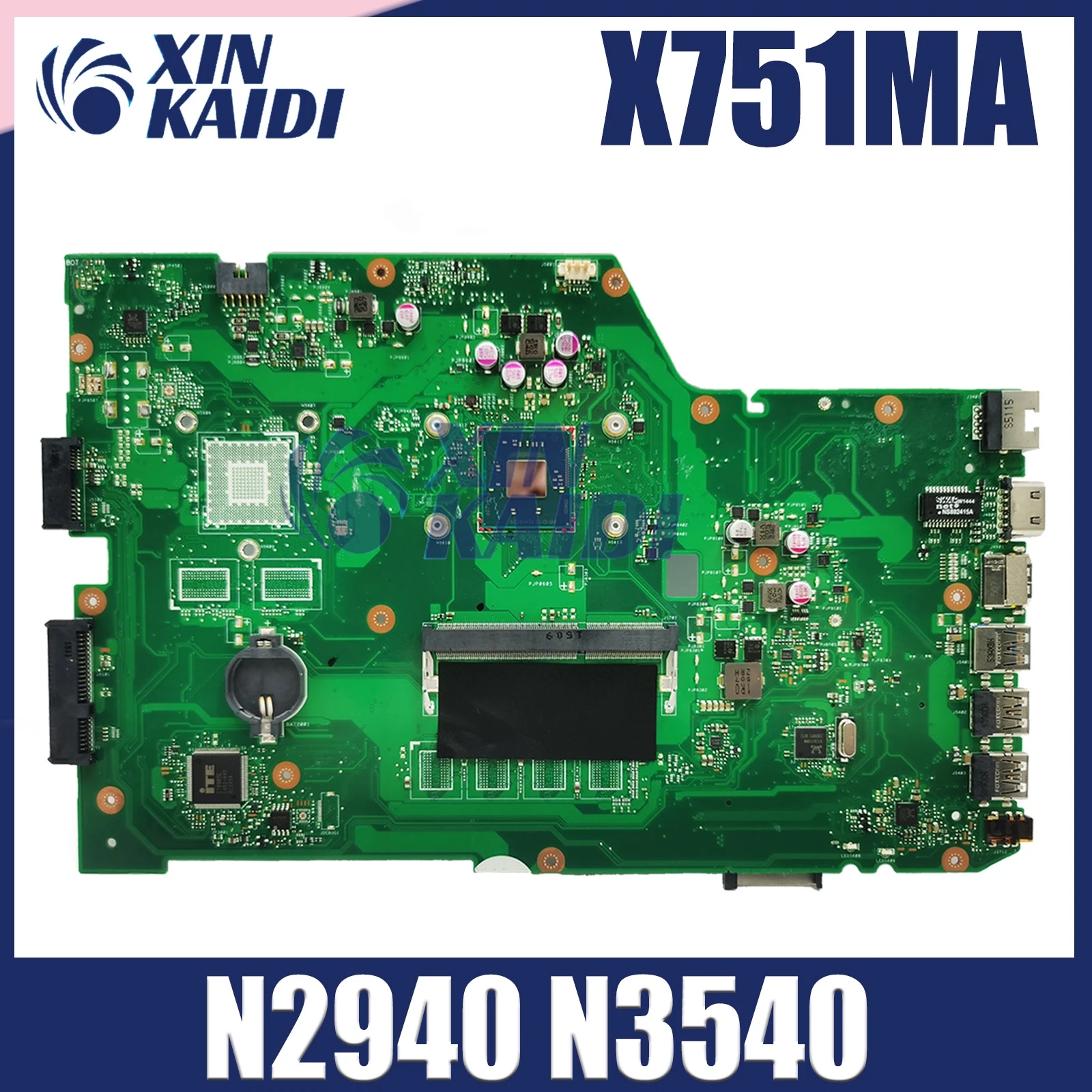 

X751MA N2840/N2940 N3540 CPU Mainboard For ASUS X751MD K751M K751MA R752M R752MA X751MJ Laptop Motherboard 100% Working Well