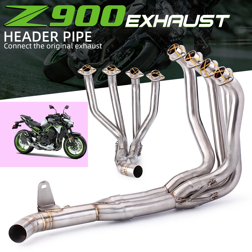 Slip-On Motorcycle Exhaust Full System Muffler Front Header Pipe Tube For Kawasaki Z900 Z 900 2017 2018 2019 2020 2021