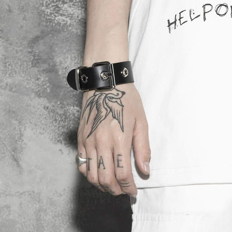 Fashion Wide Strap Bracelet Adjustable Length Bracelet Suitable for Punk Party image 5