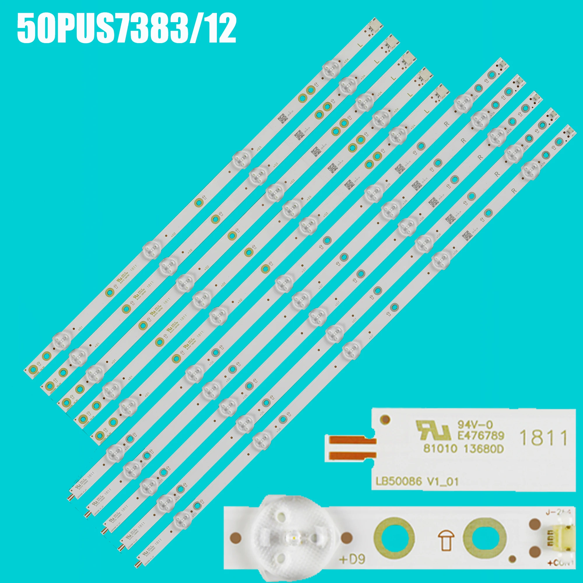 LED strip For 50'' TV LB50086 V1_00 LB50086 V0_00 LB50089 V1_01 LB50089 V0_00 50PUS6162/12 50PUS7383/12 TPT500U1-QVN03.U