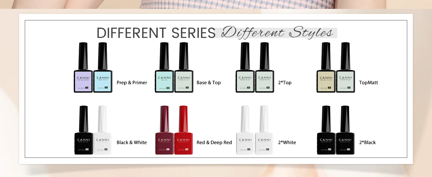 CANNI HEMA/TPO FREE 9ML Primer Base Coat Topcoat und Color Gel Polish Base Soak Off UV LED Fast Dry Nail Liquid Manicure Gel DIY – Detail 11