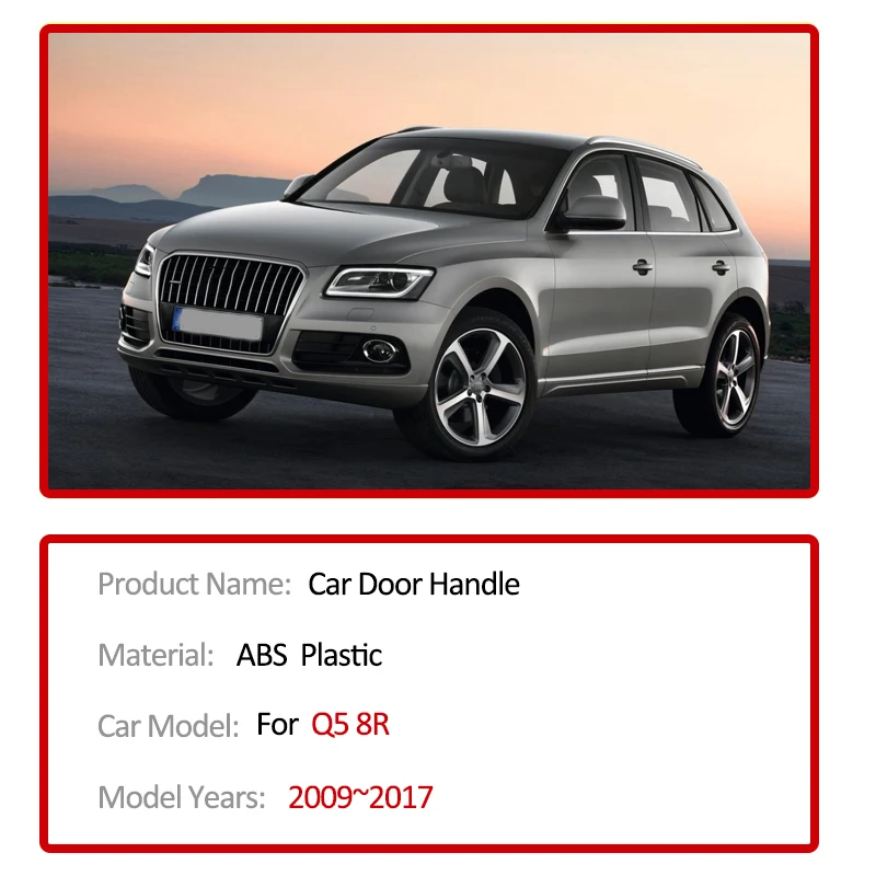 For Audi Q5 8R 2009~2017 2016 2015 2014 2013 Door Handle Cover Sticker Auto Exterior Scratch Resistant Car Decorate Accessories