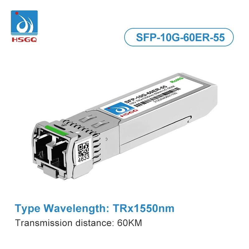 HSGQ FTTH Networks 10GE ER SFP+ 1550nm 60km SMF Transceiver Module 10g sfp Module