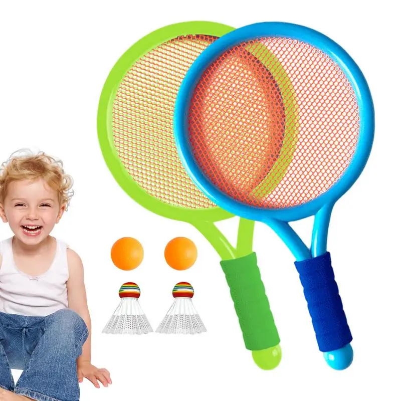 

Training Badminton Set For Kids Double Toddler Tennis Racket Set Outdoor Two Persons Sports Toys For Parent-Child Interaction