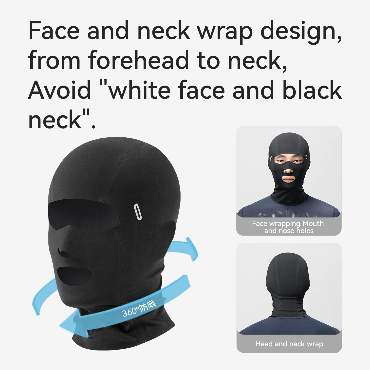 ROCKBROS Men Ice Silk Sun Protective Cycling Full Face Mask Summer Outdoor Windproof Bike Motorcycle Helmet Caps Hat Mask view 5