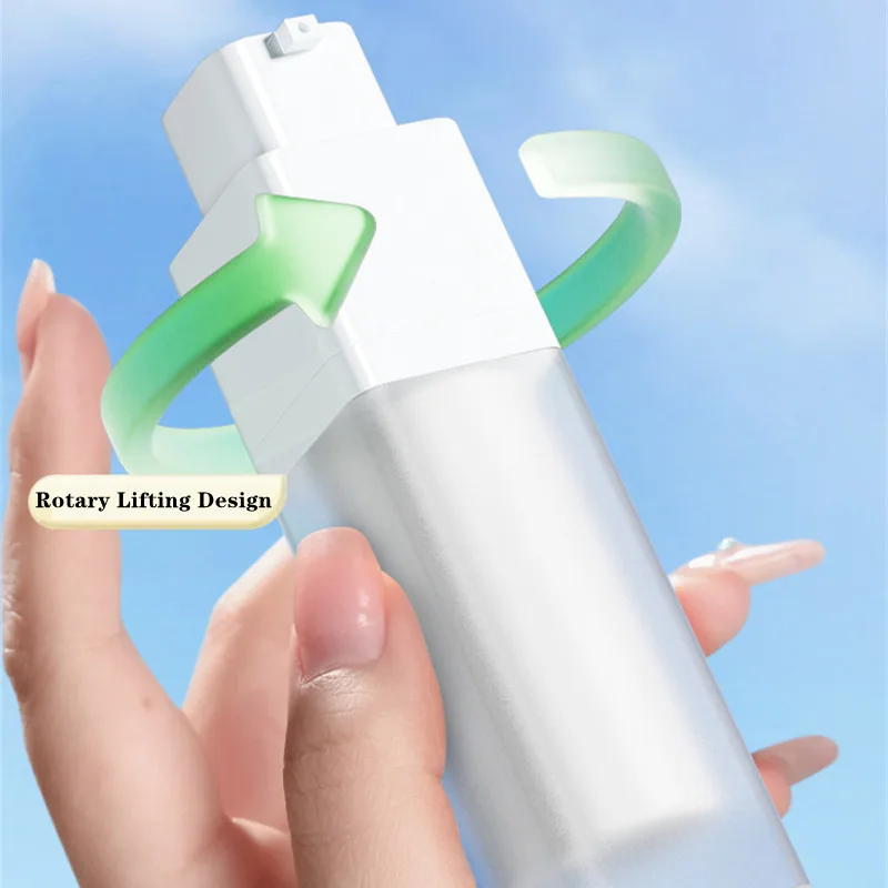 Cosmetic Travel Lotion Refillable Bottle Double-Layer Square Lotion Empty Airless Bottle Rotat Plastic Frosting Lotion Bottle