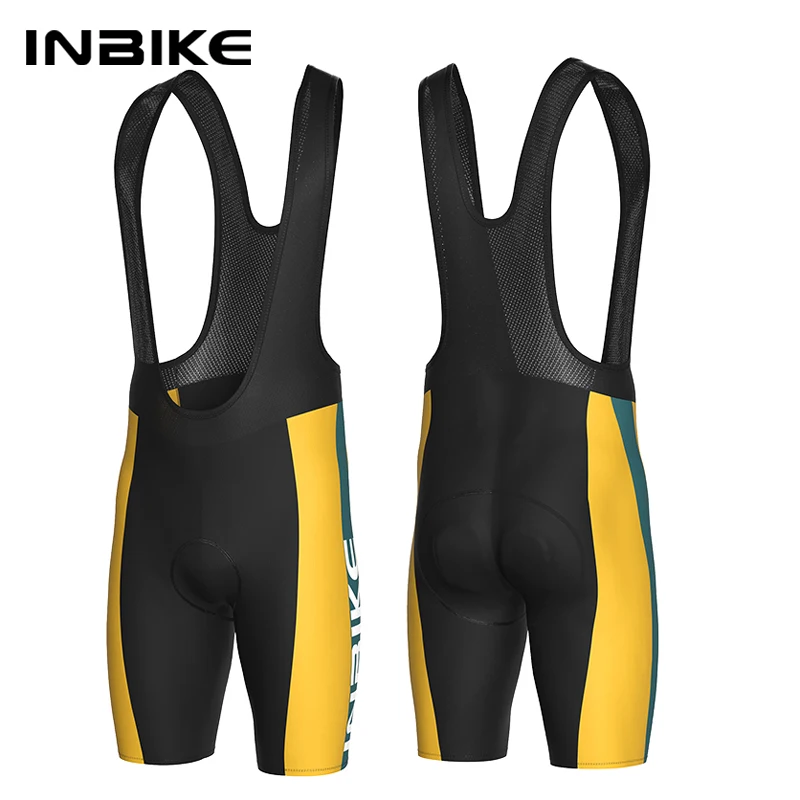 

INBIKE New Men Cycling Bib Shorts 3D Padded Road Bike Bibs Shorts Breathable Bicycle Pants Men's MTB Cycling Clothing Quick Dry