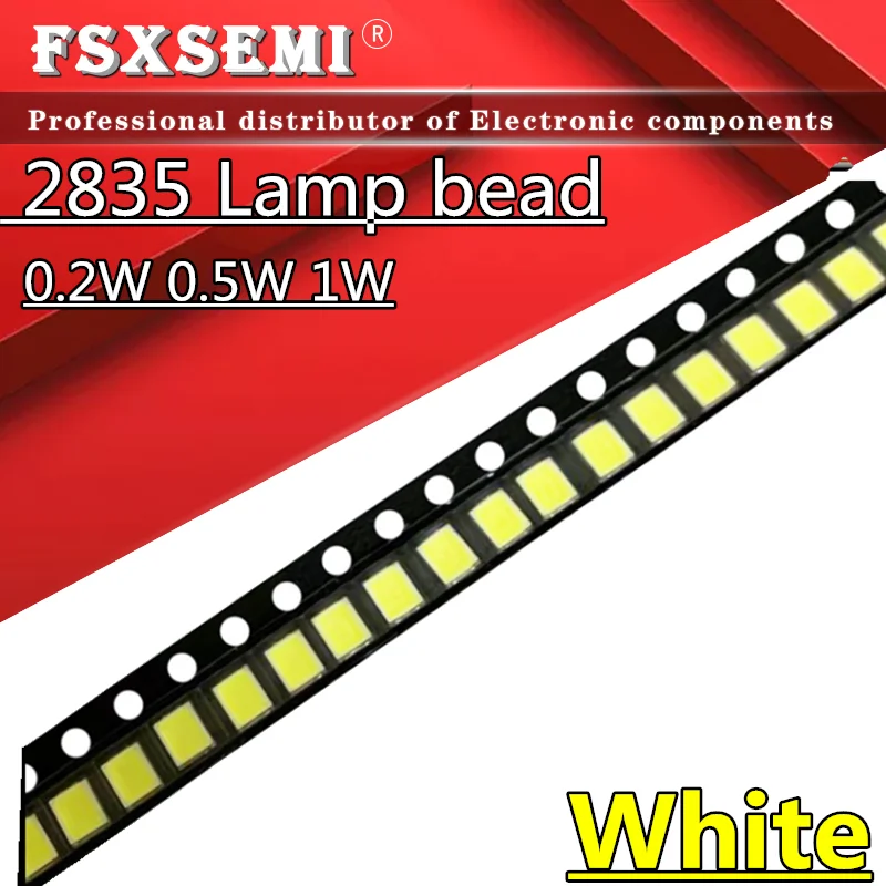 100 Stuks 1W 0.5W 0.2W Hoge Helderheid Smd Led 2835 Lamp Kraal Wit 3V 6V 9V 18V 36V 150MA/100MA/30MA/60MA/80MA 6000-6500K Diode