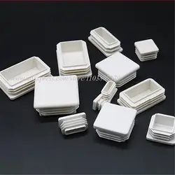 White Plastic Rectangle/Square Blanking End Cap Pipe Inserts Plug Bung Steel Leg Stopfen 15x15 20x30 25x40 40x40 50x50 40x100mm