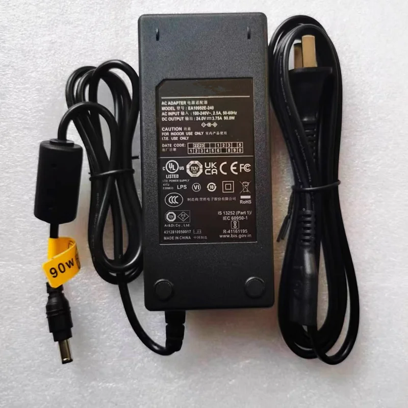 New Genuine EA10953 EA10952E-240 Switching Power Supply AC Adapter For Sunpower ENERTRONIX Charger 24V 3.75A 90W 5.5*2.1mm