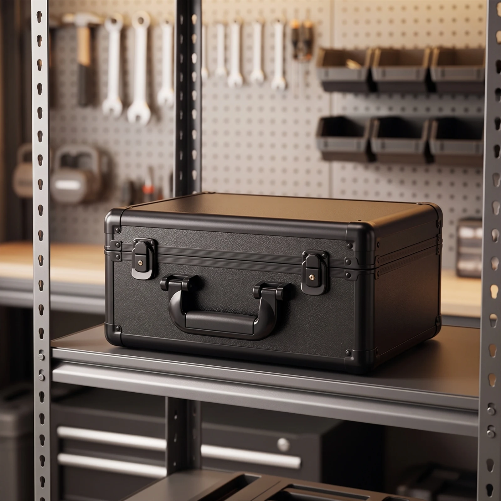 Aluminum Tool Case Sturdy Hard Carrying Case with Foam Insert Tool Box with Foam Insert Compact Impact Resistant