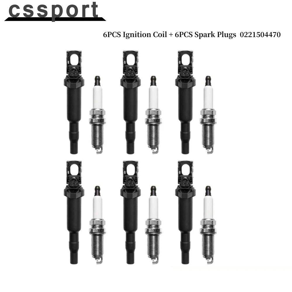

6X Ignition Coil +6X Spark Plug for BMW 128i 335i 328i 528i 535i X3 X5 UF592