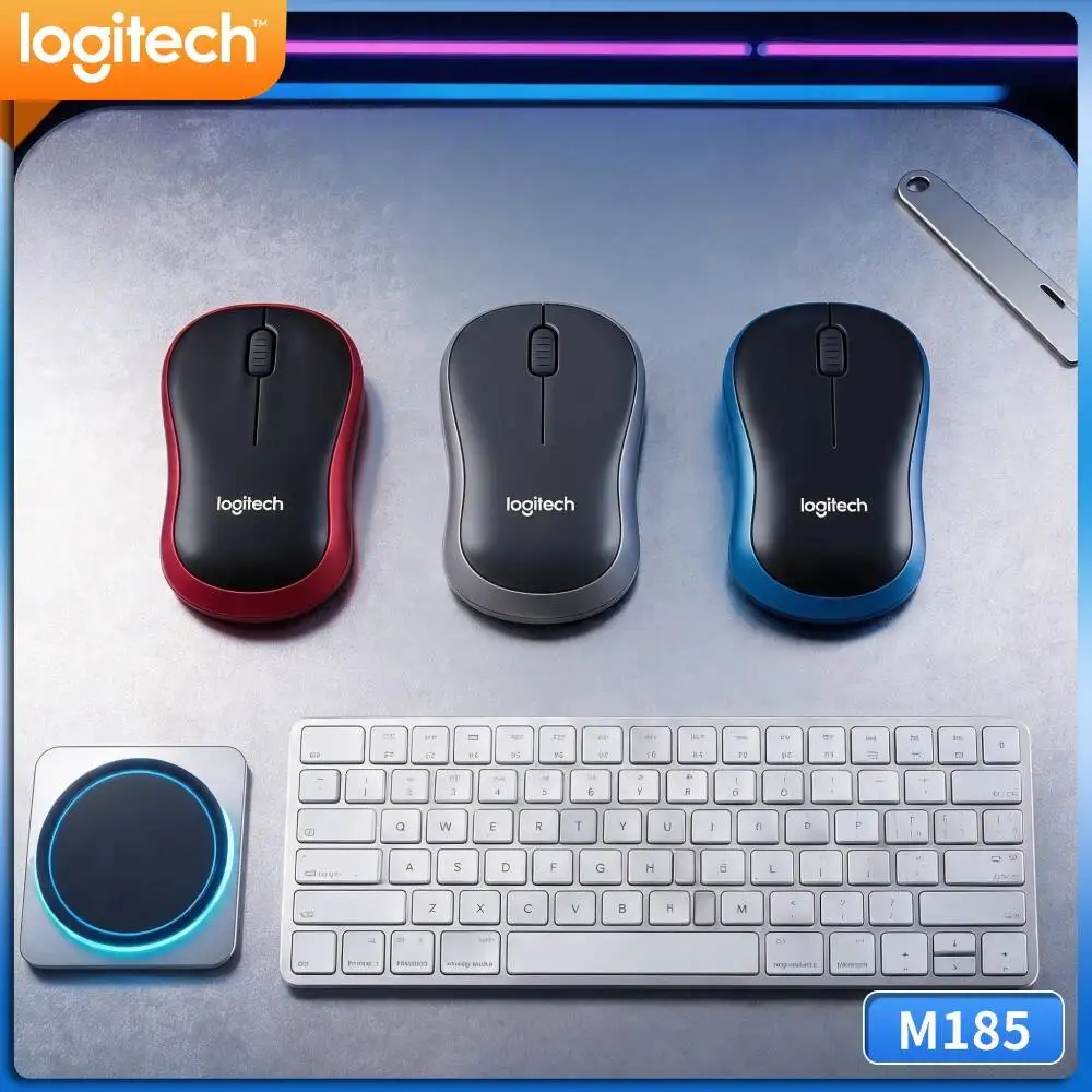 Logitech M185 Multi‑Room‑Use Wireless Mouse, Wide‑Range 2.4G Signal, Portable Form, Easy Move Between Different Household Rooms
