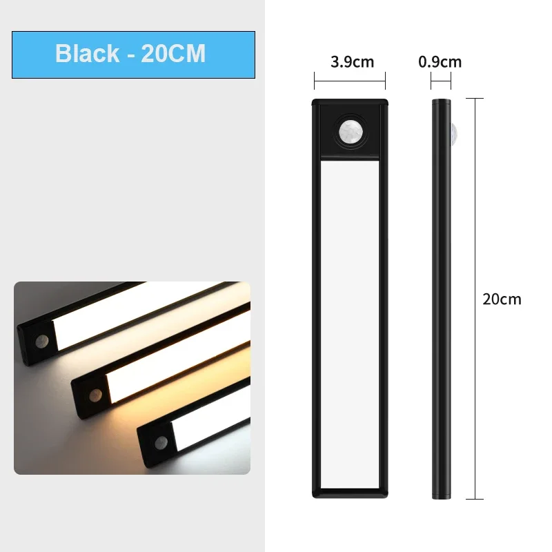 OKAL RED EAST LED Nachtlicht 20/30/40/60CM Motion Sensor Wireless USB Schrank Nachtlicht Garderobe Lampe für Küche Schrank Schlafzimmer Kleiderschrank 8