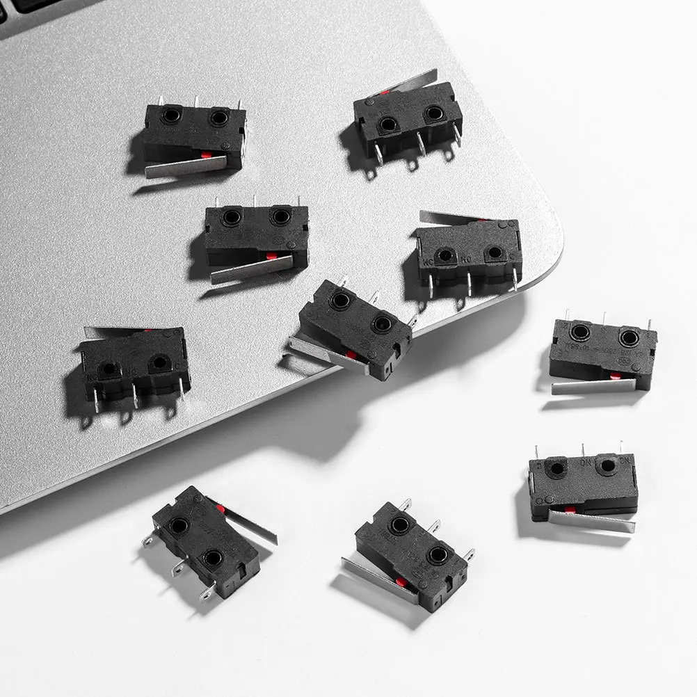 

12pcs Micro Limit Switch Straight Handle 3 Pin Small Compact Lever For Mechanical Electronic Equipment Durable Snap Action