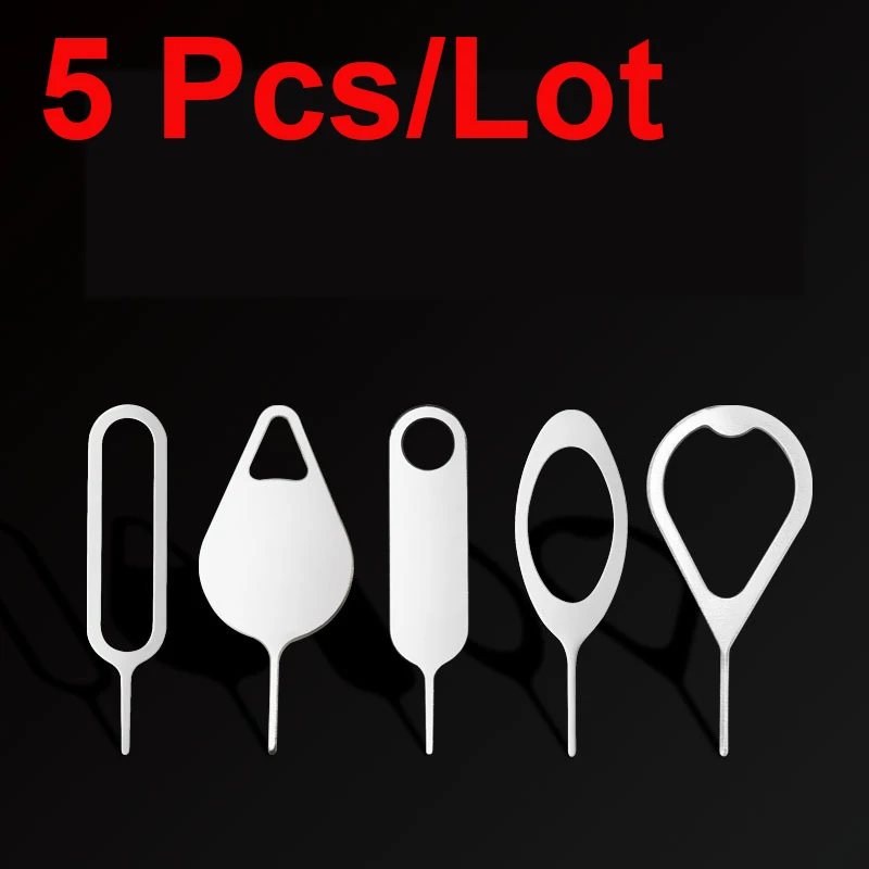 5 Pcs Mobile Phone Sim Card Remover Pin Needle Replacement Parts Tool for iPhone Samsung Blackberry Xiaomi Oppo Huawei Repair