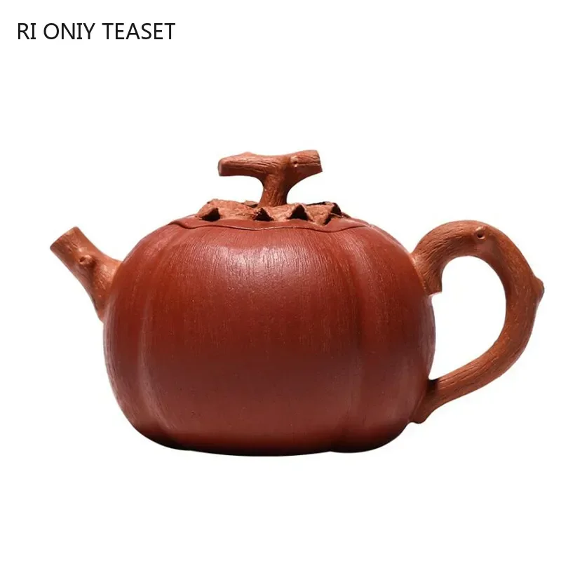 

130ml High-end Yixing Purple Clay Teapot Creativity Handmade Persimmon Tea Pot Beauty Tea Infuser Kettle Chinese Zisha Tea Set