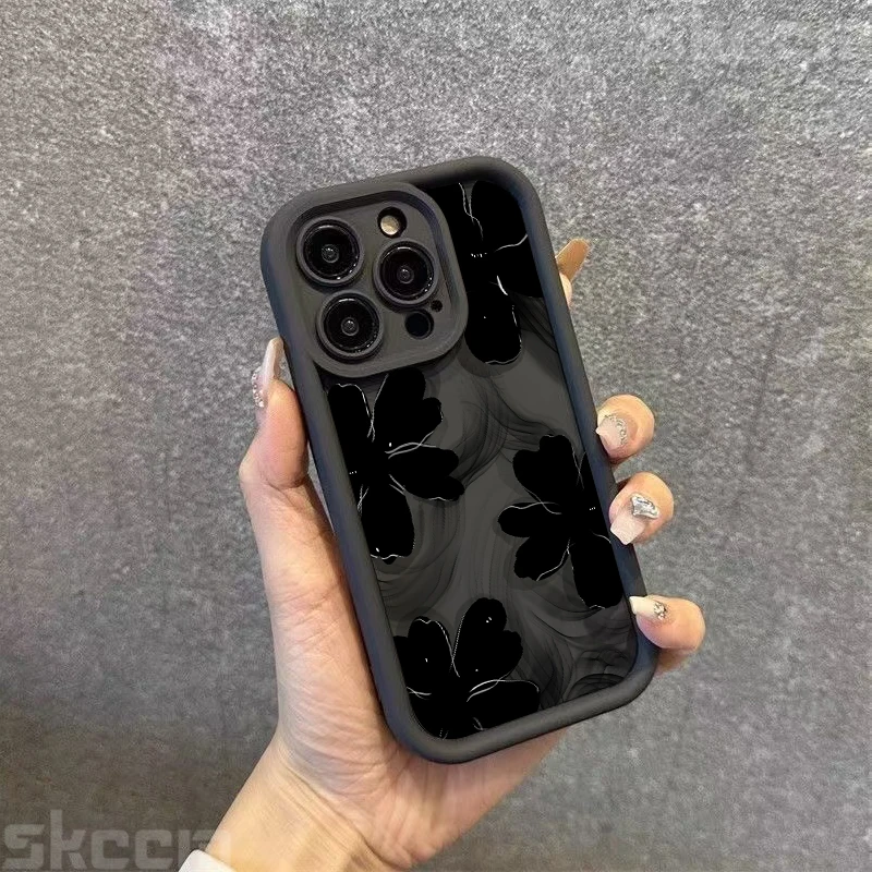 حافظة لهاتف آيفون 16 16E 15 14 13 12 11 Pro Max X XR XS 7 8 16 Plus غطاء ناعم مقاوم للصدمات