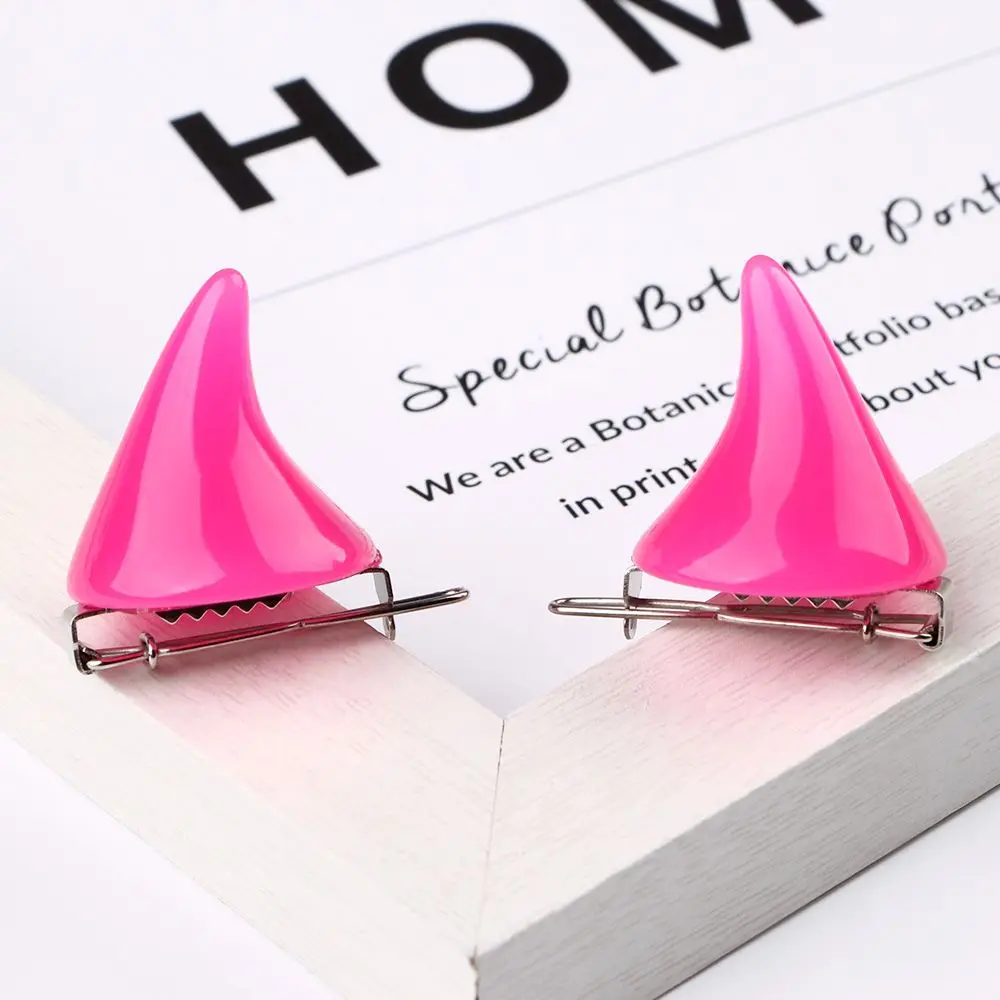 Lovely Candy Color Stereo Dress 1 Pair Double Cute Hair Accessory Women Hair Clip Devil Horn Ear Clip Halloween Cosplay Hairpin