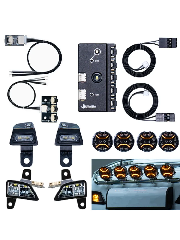 Voor 1/14 Tamiya RC Truck SCANIA 770S R620 Volvo FH16 Benz Arocs MAN TGX Autodak Verlichting Control Board JUWUBA - afbeelding 2