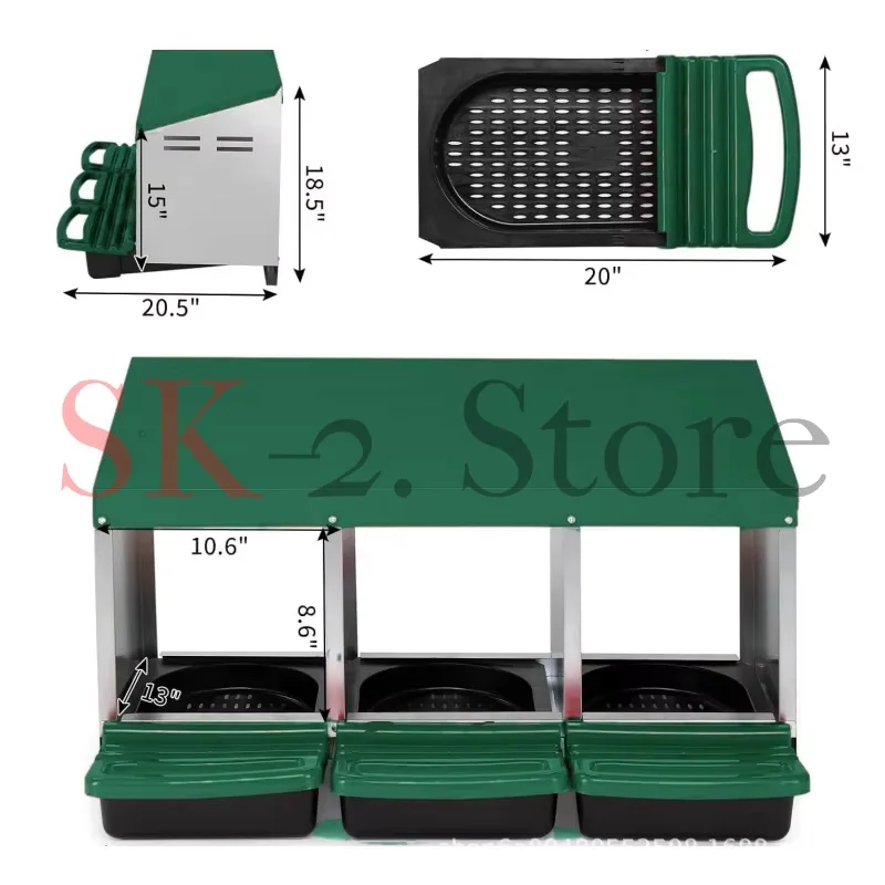 Chicken Nesting Box for Laying Eggs Poultry Nest Boxes Wall Mounted/Floor Use for Ducks Chickens Poultry Backyards Farms