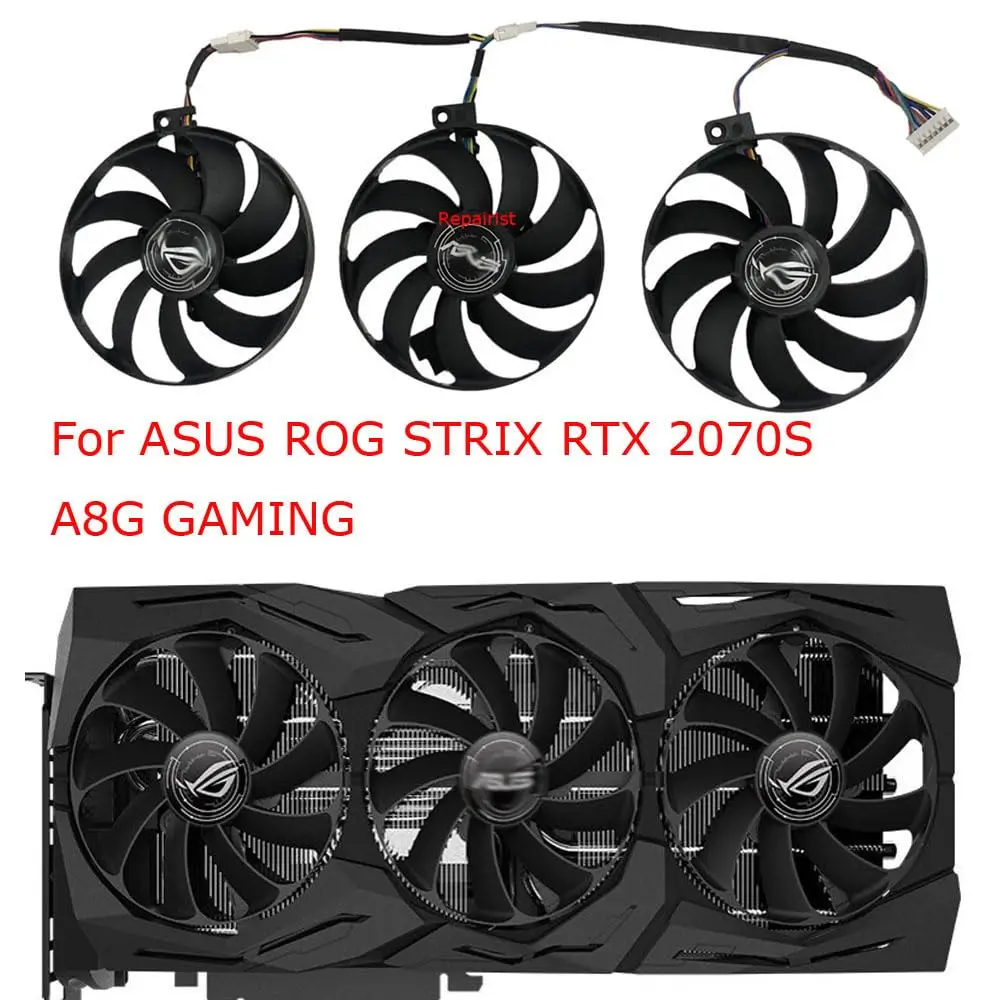 3Pcs/Set,T129215SU,PLD09210S12H,FDC10H12S9-C,Video Fan For ASUS ROG STRIX RTX 2080 Ti GAMING,For ROG STRIX RX 5700 O8G GAMING OC