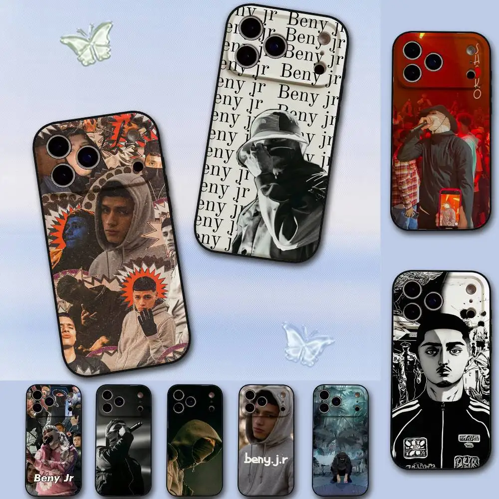 Funda de Silicona Negra B-Beny Singer Cool J-JrS para iPhone 1716 15 14 13 Pro Max 11 12 Mini X Xs XR