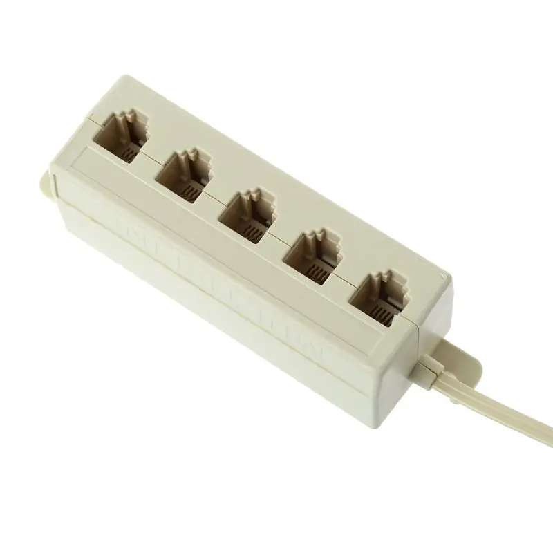 Hot Sale RJ11 6P4C to 6P4C 5 Way Telephone Line Modular Splitter Adapter