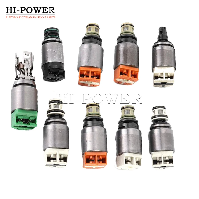 

9pcs 8HP70 8HP45 8HP55 Auto Transmission Valve Solenoid Kit for Land Rover Discovery Alumiunm Alloy Car Gearbox Valve Kit 8HP45