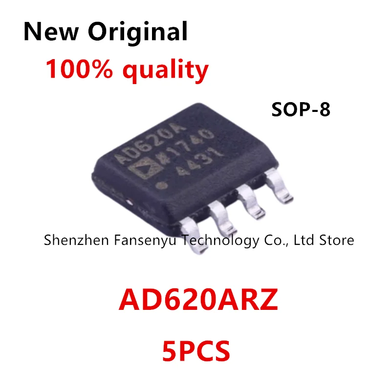 (5piece)100% New AD620 AD620A AD620AR AD620ARZ SOP-8 Instrument Amplifier  Chipset