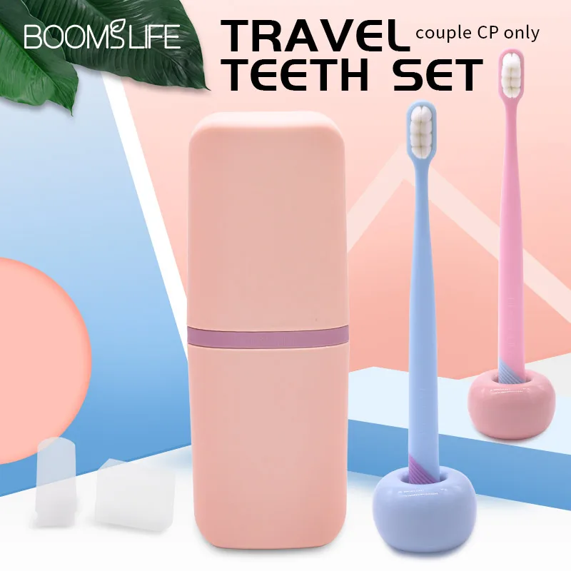 2 Pcs/Set Ultra-fine Toothbrush Million Nano Bristle Soft Tooth Brush Adult Toothbrushes Portable Travel Oral Care Brush Case