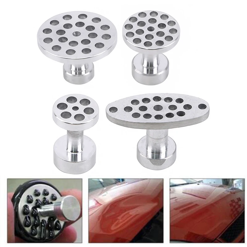 4pcs Auto PDR Tool Kit Aluminum Glue Puller Tabs for Car Dent Paintless Repair Dent Removal Hand Tools Suction Cup Repair Tool