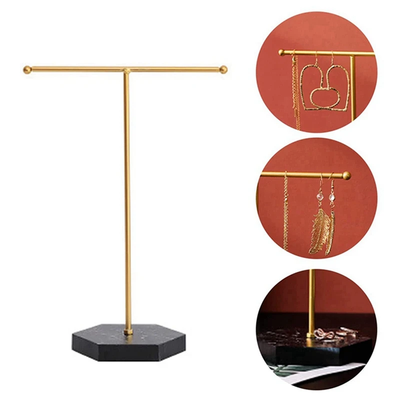 2x suporte de jóias display colar titular t-bar banhado a metal mesa jóias organizador torre para mostrar jóias pendurado um