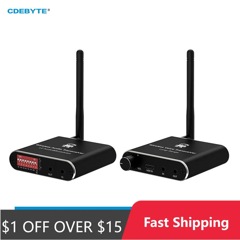 Voice/Audio Wireless Transmitter Long Range Voice Announcement BLE Audio Transmitter Transceiver One-to-Many CDEBYTE EWD200/201