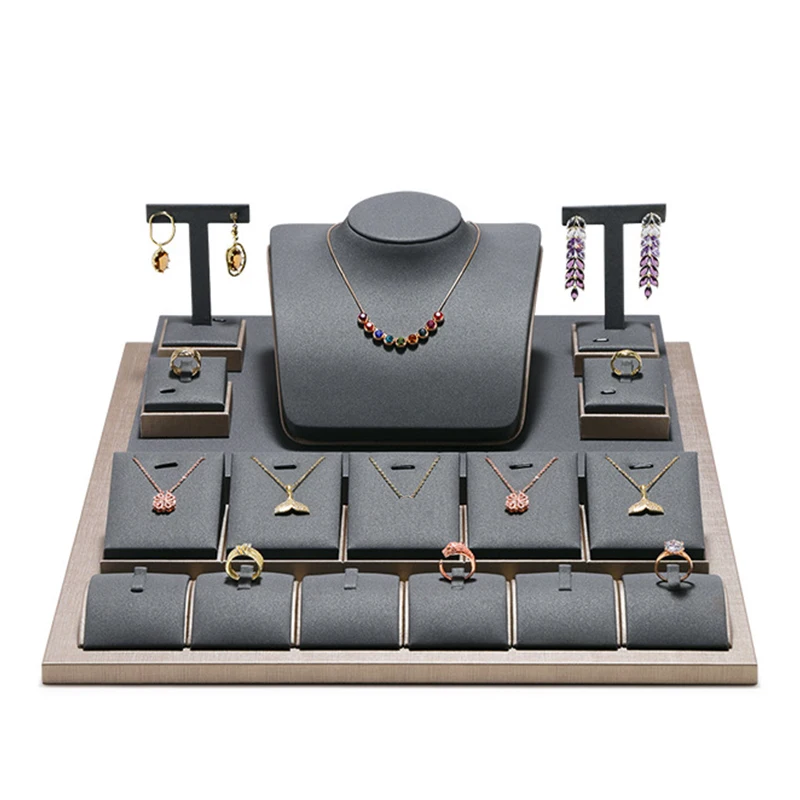 

High end counter jewelry display props, jewelry rings, necklaces, bracelets, earrings, jewelry display shelves, storage stand