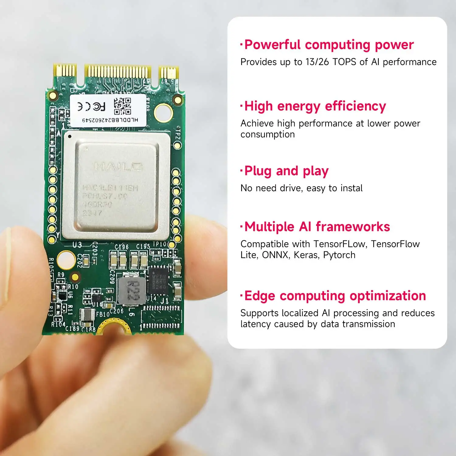 Yahboom Hailo-8 M.2 AI Accelerator PCIE Expansion Module 13Tops/26Tops Industrial-grade High Computing Power For Raspberry Pi 5