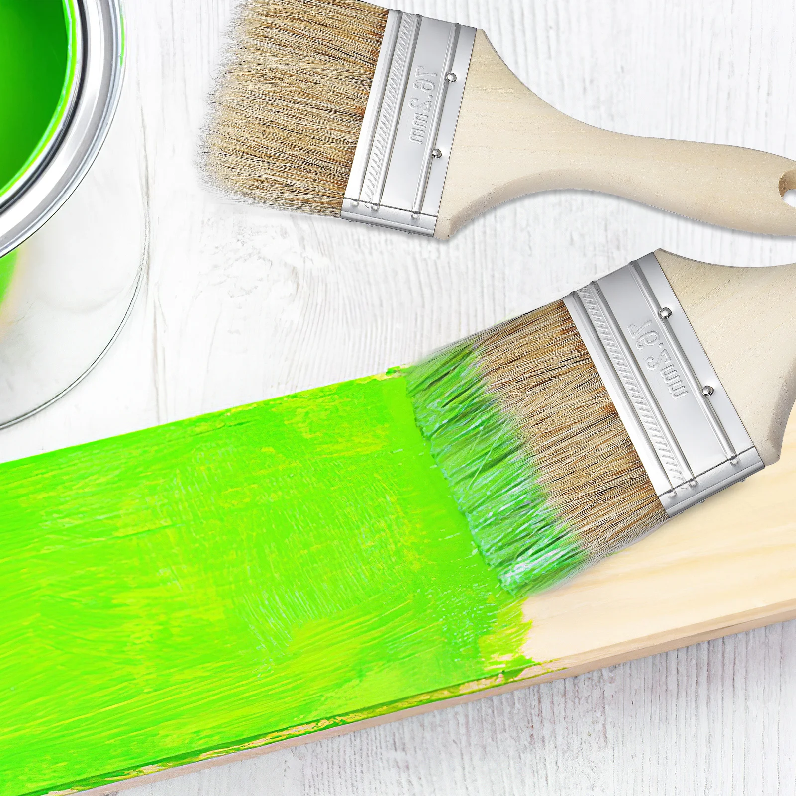 

10 pcs Natural Bristle Brush 10 Pack Dense Bristles Smooth Handle For Cooking Painting Grilling Basting Butter Oil Stain Wood