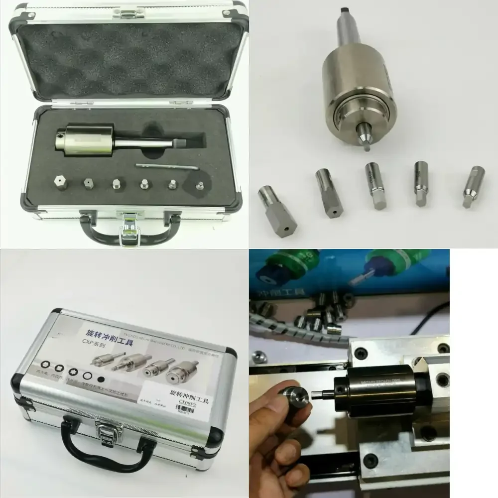 6 Heads Rotary Hexagon Hole Broach Tool Kit for KC-CX08P3 with Morse 3# Holder for CNC Lathe Milling Machine Precision