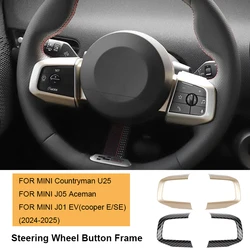 For MINI Cooper E SE J01 EV J05 Aceman U25 Countryman 2024 Car Steering Wheel Button Frame Sticker Interior Trim Accessories