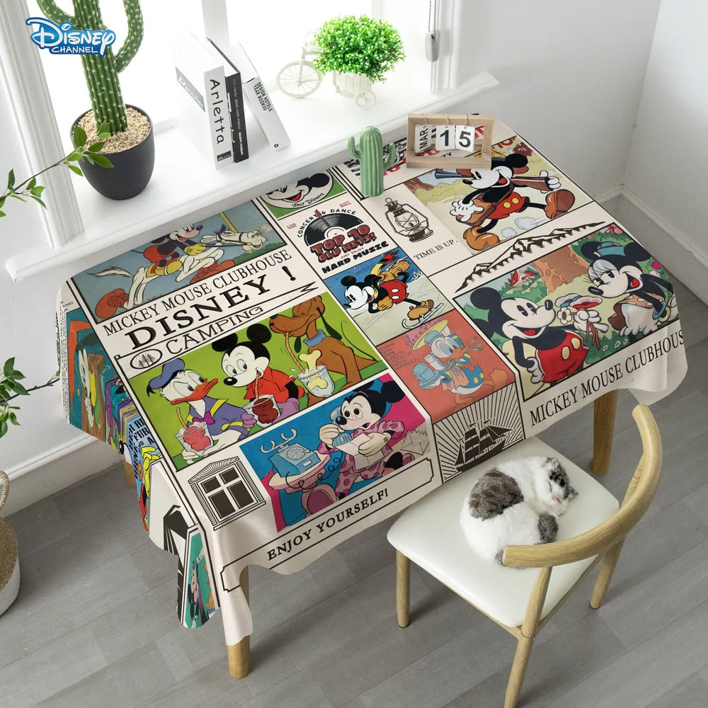 Disney Retro Mickey Mouse Mickey Minnie tablecloth living room coffee table mat student computer desk tablecloth dining table