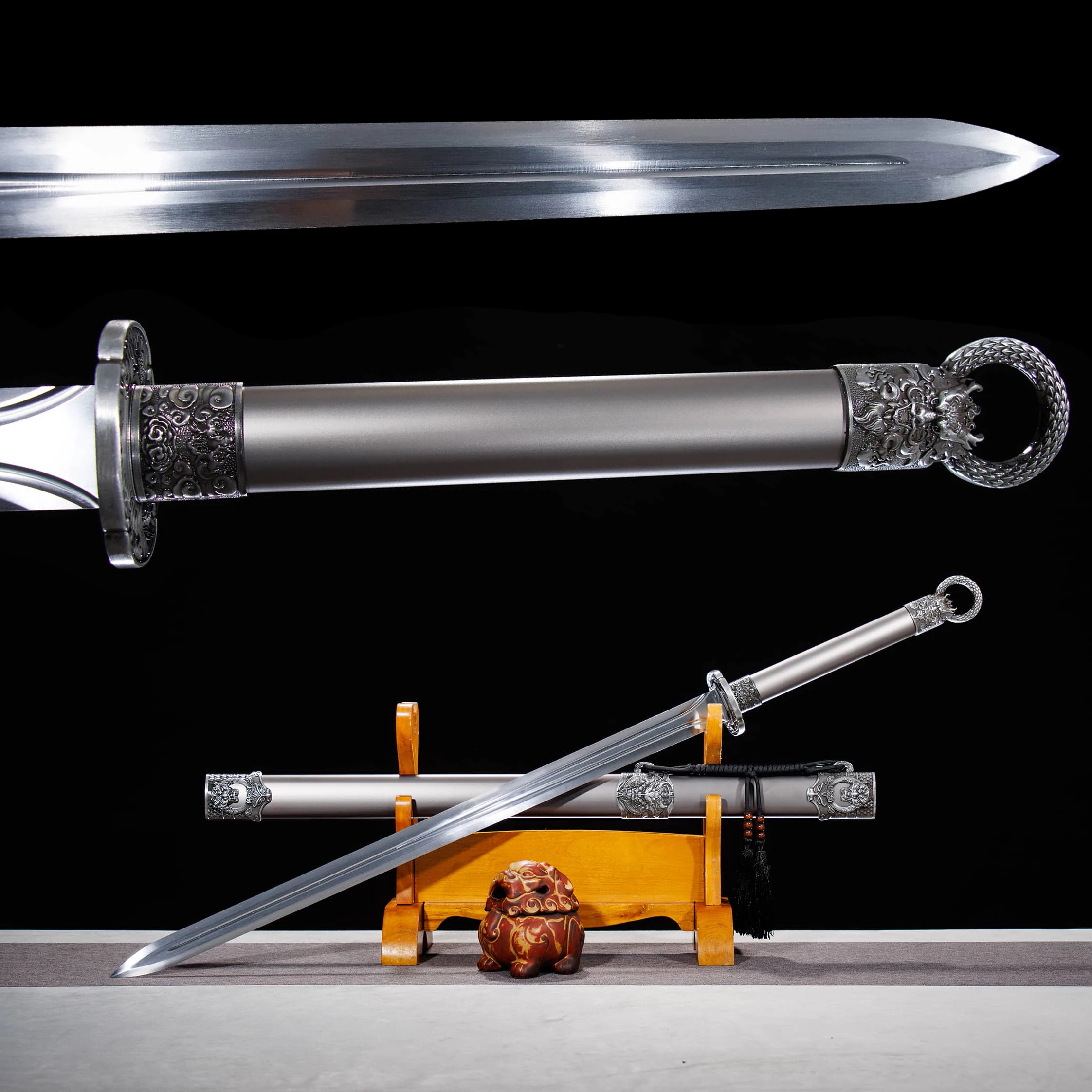 

106cm Medieval battle preparation Sharp carbon steel katana samurai sword weapons Knight Ninja Martial Arts Kung fu full tang