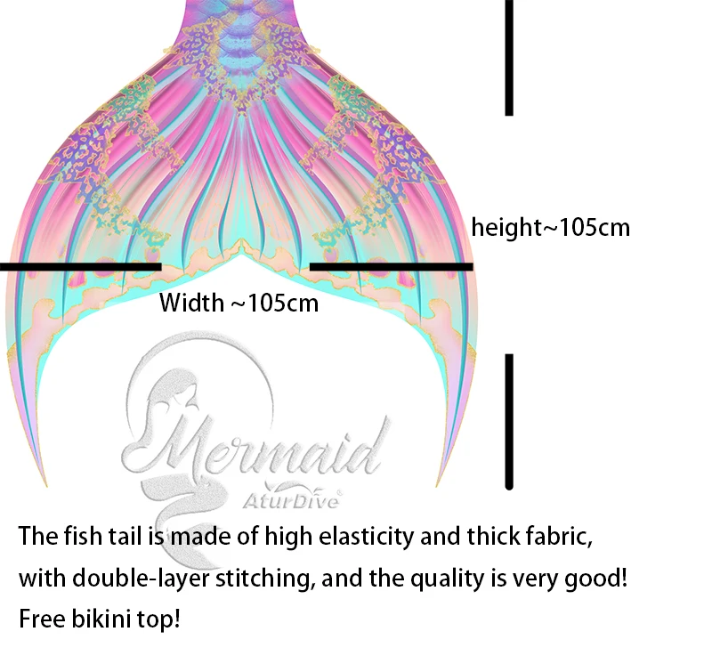 Adult Parent Child Professional Simulated Mermaid Fish Tail for Adults and Children, Large-sized Aquarium Performance Suit