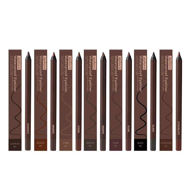 防水アイライナーデュオシャープアイペンシル、グリーン/ブルー/ブラウンアイ用プラムアイライナー、汚れなし、色あせなし、滑らか