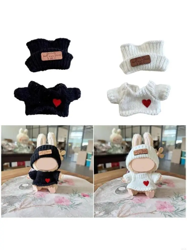 

M89C Adorable Doll Clothes Set for Rabbit Doll Pendant Sweater With Knitted Hat
