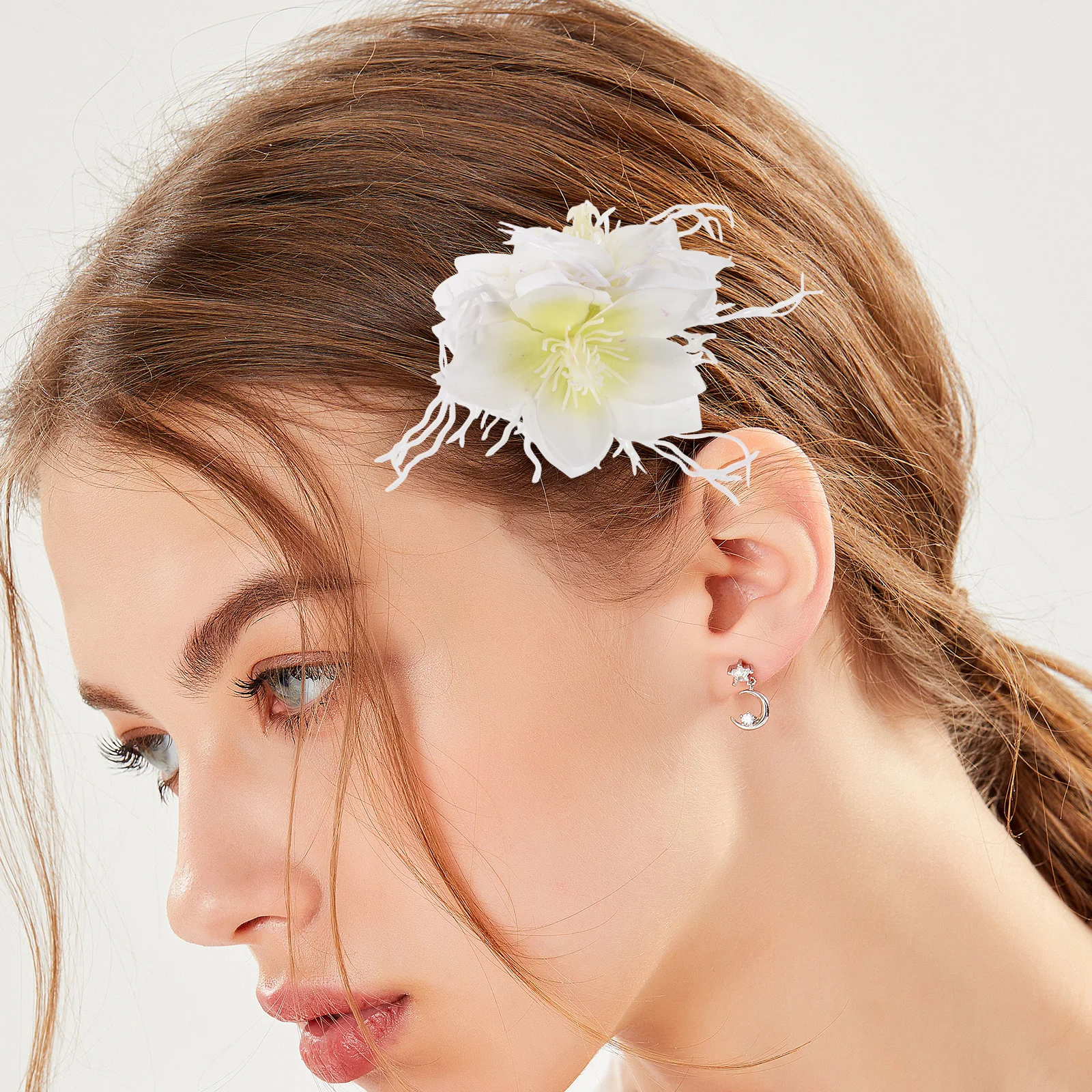 

2 Pcs Flower Hairpin Scene Clips Modeling Plastic Floral Hairpins Beach Vacation