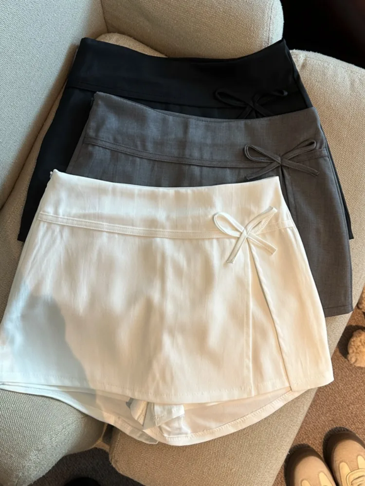 

Spring Summer High Waist Knot White Skirt Women's Bodycon Split A-Line ort Skirt Commute Korean Sle