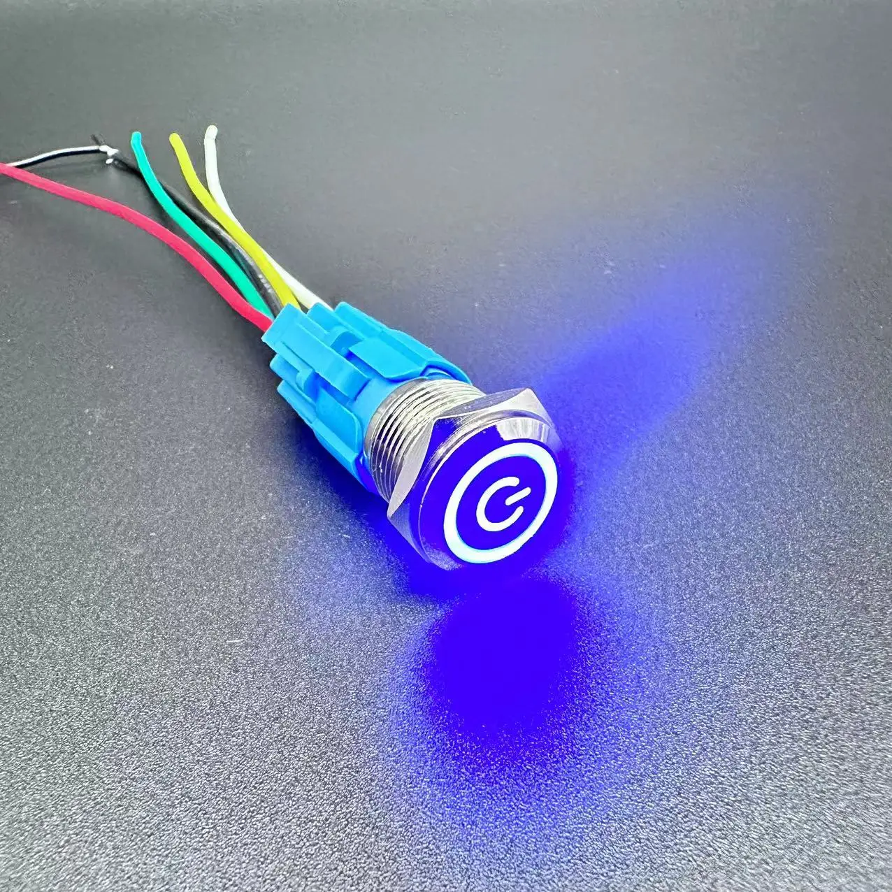 12/16/19/22MM Waterdichte Metalen Drukknop LED Licht Momentary Vergrendeling auto Motor Schakelaar 5V 12V 24V 220V Rood Blauw