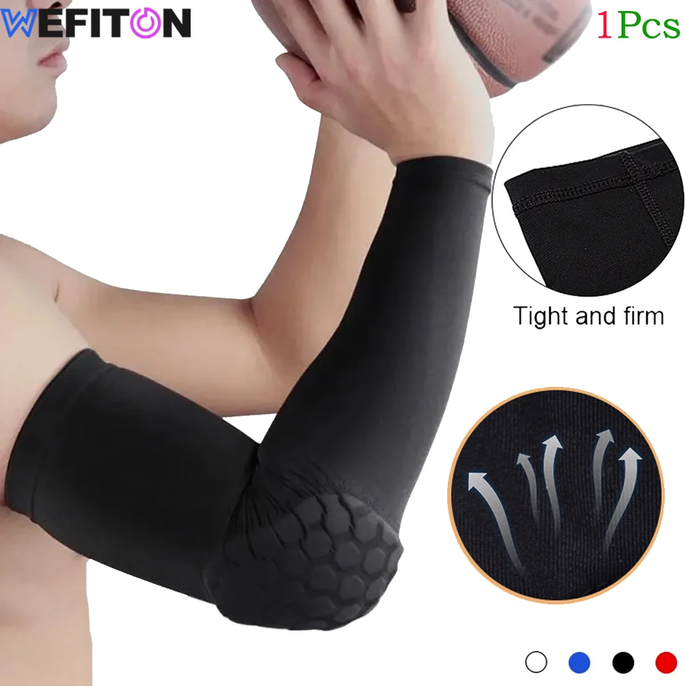 

1Pcs Elbow Pads for Youth Adult Shooter Sleeve,Honeycomb Non-Slip Arm Sleeve for Football Sport Collision Compression Arm Sleeve