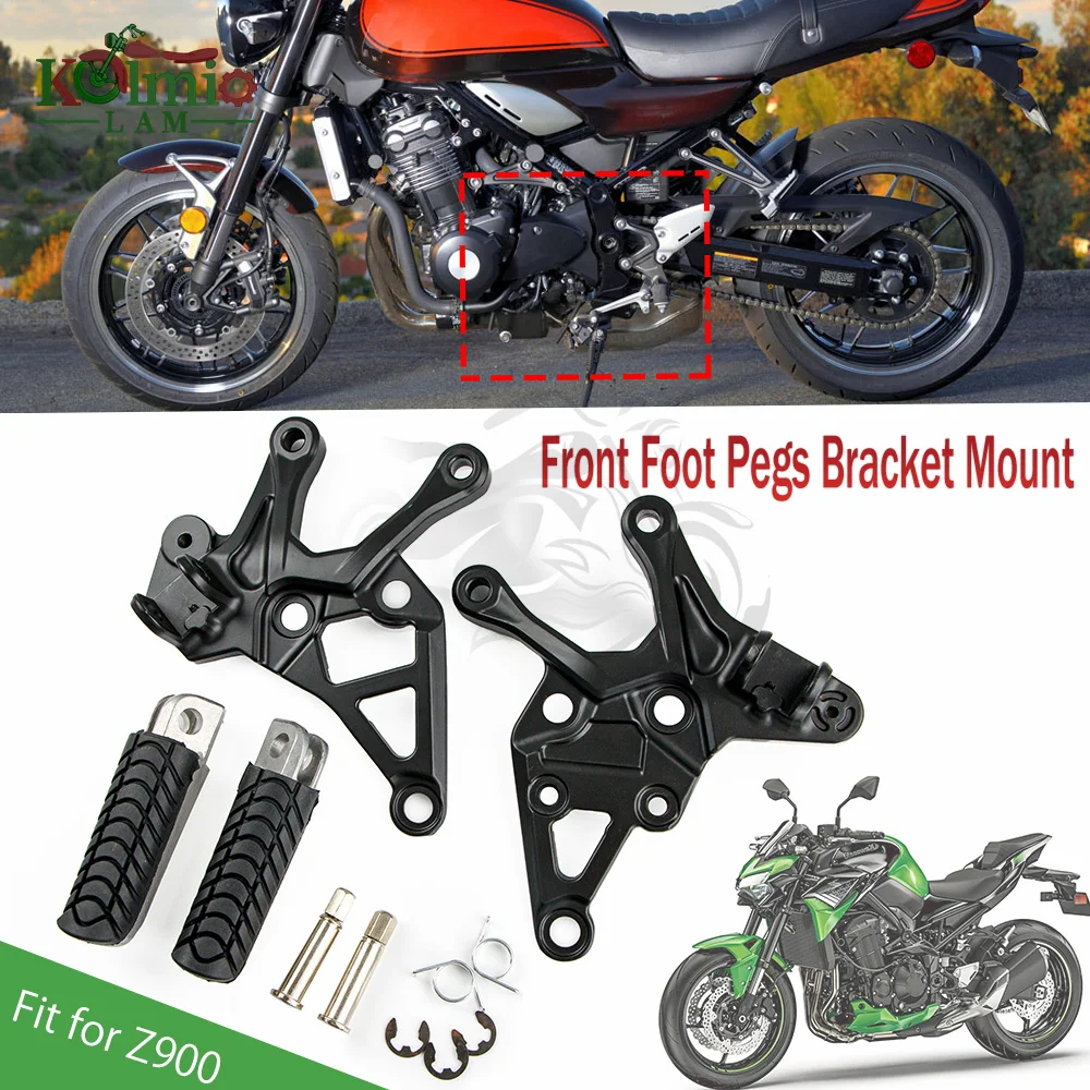 

Fit for 2017 - 2021 KAWASAKI Z900 Z 900 Motorcycle Accessories Front Footrest Foot Pegs Bracket Mount Set 2018 2019 2020